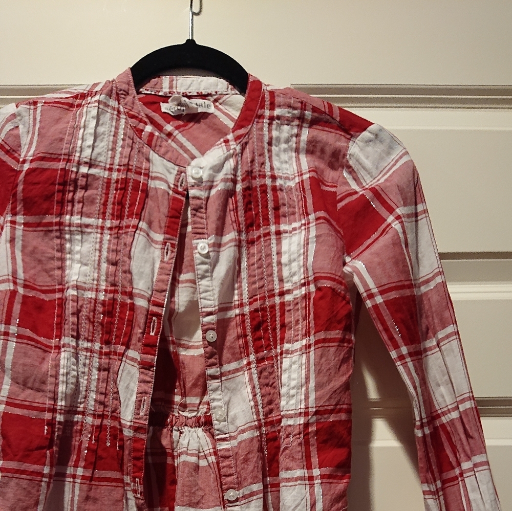Aeropostale plaid red and white button up